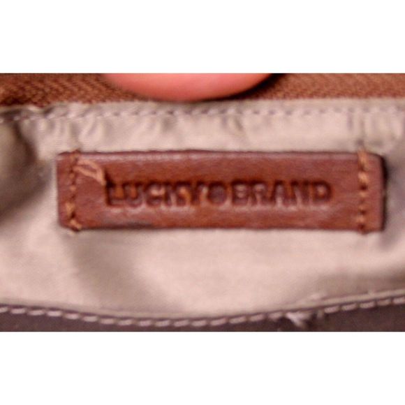 LUCKY BRAND BROWN GENUINE LEATHER ZIP SHOULDER BAG XBODY MESSENGER HANDBAG - Picture 9 of 12